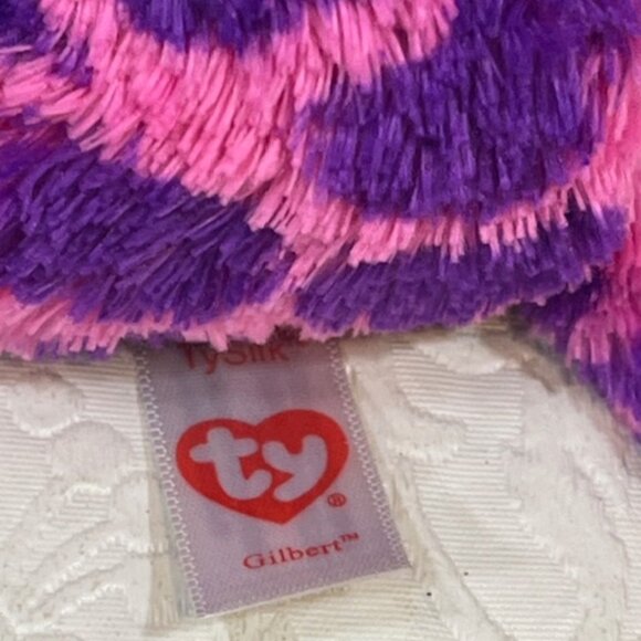 Ty Beanie Baby Ty Silk "Gilbert" Giraffe Glitter Eyes 7" Pink Purple Green - Picture 4 of 9
